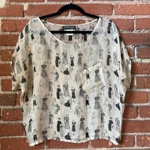 Sheer 'fashion ladies' vintage top